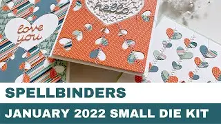 #107 Spellbinders, январь 2022, набор для маленьких кубиков — вдохновение для карт