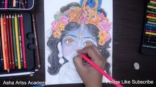 Colour Pencil Drawing Step by Step | Indian Traditional Art | How to draw @AshaArtssAcademy