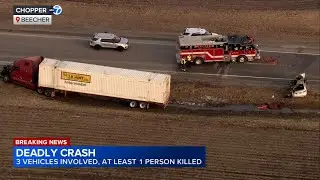 At least 1 killed in multi-vehicle crash involving semi in Will County, state police say