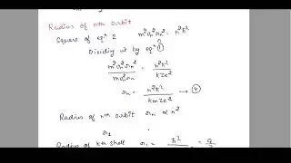 Bohr's Theory of Hydrogen Atom