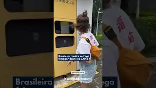BRASILEIRA MOSTRA ENTREGA FEITA POR DRONE NA CHINA