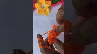 Handmade Woolen Flower 🌸 | Easy Knitting Craft | #Shorts