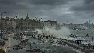🌊 🌪️ Istanbul, Turkey Hit by Violent Storm: Massive Waves, Extreme Winds, City Brought to a Halt!