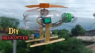 Make an Amazing mini electric helicopter with used bottle #diy #homemade #science #tech