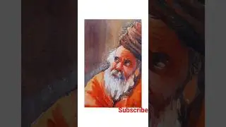 shadhu baba portrait watercolor drawing #sadhu #baba #drawing #shorts #short #art