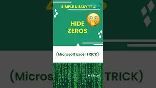 Make Cells Blank If the Value is 0 (ZERO)| Hide Zero Values in Excel #shorts  #excel #fun #trending