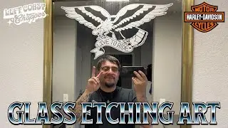 How to etch glass with Harley Davidson inspired Art!
