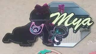 Mirror, Acrylic, LED baby display #glowforge #engraving