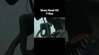 Sirenhead vs. T-Rex. T-Rex saves people from Siren Head