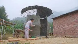 Building a Bathroom Shaped Like a Mushroom in the Forest