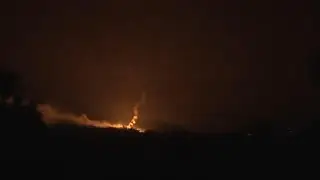 Flames, smoke shroud Gaza night sky amid Israeli attacks