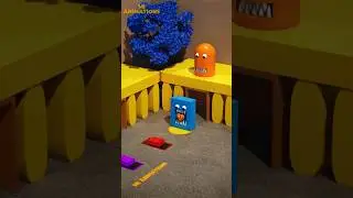 👉 Cute Monsters VS Color Shapes 😱💜💚 | Satisfying 3D Animation | MI Animations #Shorts