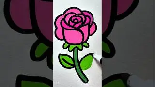 Easy Rose Drawing Step by Step | Simple & Professional Flower Drawing Tutorial #artshorts