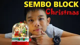 SEMBO BLOCK 601090 Christmas Santa Claus Crystal Box Christmas Speed Build