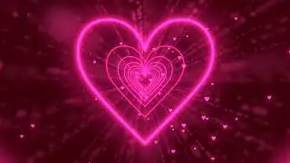 Neon Lights Love Heart Tunnel Background💕Pink Heart Background
