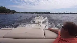 wicked tubing on 24ft pontoon powered by 115HO Evinrude G2