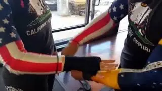 Master Thong shows how to wrap hands for Muay Thai