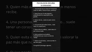 8 Verdades de PSICOLOG&Iacute;A OSCURA que te dejar&aacute;n pensando... 🧠👤 #Shorts