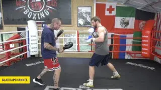 Full Workout - David Light padwork with Isaac Peach before WBO Cruiserweight title fight with Okolie