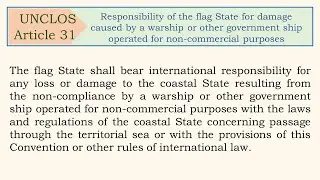 Responsibility of the flag State for damage caused by a warship or other government ship