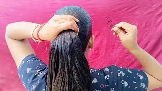 No Rubber Band! 🤔😮 Simple Easy Juda Bun Hair Style Girl | Bun Hair Style Girl | Oily Hair Bun Juda