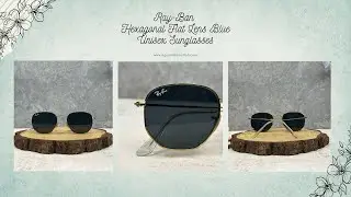 Ray-Ban Hexagonal Flat Lens Blue Unisex Sunglasses