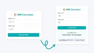 BMI Calculator Using HTML, CSS & JavaScript | Complete Health Status Checker with Ideal Weight