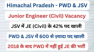 H.P - PWD & JSV || Junior Engineer (Civil) Vacancy Update - October 2025 || 