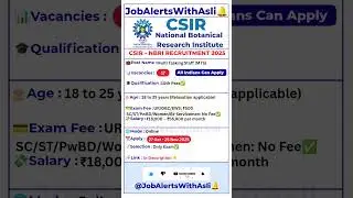 📣CSIR NBRI MTS Recruitment 2025 🔥 | 10th Pass Govt Job | ₹56,900 Salary | Apply Online Now #Ep196