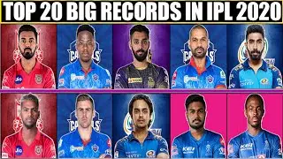 Top 20 Big Records in IPL 2020 | Most Runs, Most Wickets, Most Sixes, Most Fifties, Fastest Fifty, |