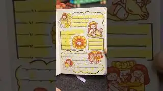 ✨Yellow Aesthetic Mini Journal 💛 Cozy Stickers #shorts #journal #kawaii #stickers