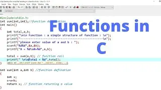 C program to show the simple structure of a Function