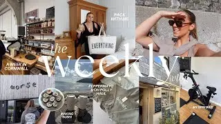 WEEKLY VLOG | pack with me, peppermayo + oh polly haul, week in cornwall, making sushi & spin class