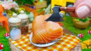 So Delicious Miniature Steamed Salmon Fish Sandwich At Mini Farm | Cooking Tiny Food