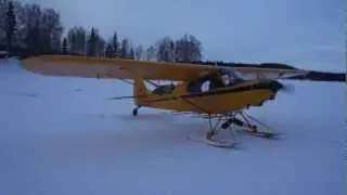 Super Cub Skiplane on Lake Christiansen, Talkeetna, Alaska
