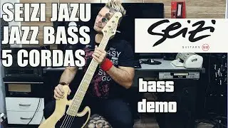 Baixo Seizi Jazz Bass Jazu - Contrabaixo 5 Cordas Ash Hand Made Brasil