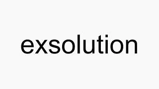 How to pronounce exsolution