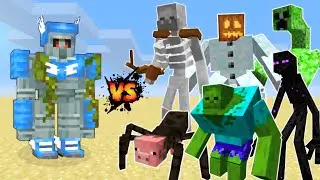 Swiftness Iron Golem vs All Mutant Mobs | Minecraft Movie Battle