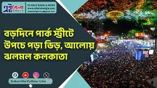 বড়দিনে পার্ক স্ট্রীটে উপচে পড়া ভিড়, আলোয় ঝলমল কলকাতা