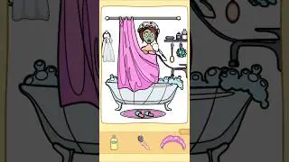 The girl was taking a bath when suddenly a man came