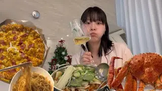 [먹방vlog] 피자스쿨 오지치즈포테이토피자🍕 감자탕에 쏘주🔥 킹크랩🦀, 편의점 두쫀쿠에 한잔하는 부부 일상