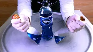 pepsi berry Soda ice cream rolls - تحدي عمل ايس كريم على الصاج بالبيبسي  | اكلات الشوارع حول العالم