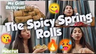 Trying The Spicy Spring Rolls 🔥🥵 |My Grill Restaurant in Meerut