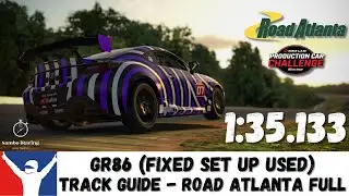 iRacing Toyota GR86 -Road Atlanta Full 1:35.133 - Track Guide - Using Fixed Setup