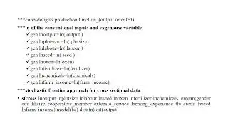 technical efficiency: STATA command