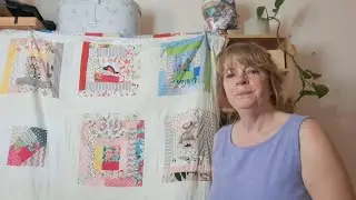 Scrappy Sampler Quilt including double wedding ring and Penrose tile try outs
