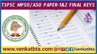 TSPSC MPSO/ASO FINAL KEYS FOR PAPER 1&2