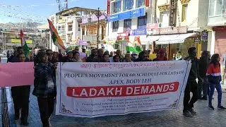 Apex Body Leh peace protest  at Balkhang Chowk
