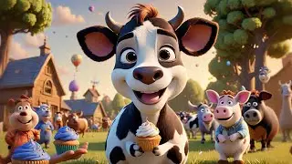 Coco Cow Eats Cupcakes | Sweet Treat Song for Kids | Fun Learning Nursery Rhyme