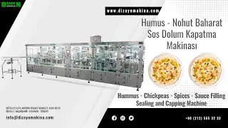 Humus Sos Nohut Dolum Kapatma Makinası - Hummus - Chickpeas - Spices - Sauce Filling Capping Machine